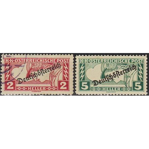 1919 - Австрія - Авіапошта - Меркурій - Надрук Мі.252-53