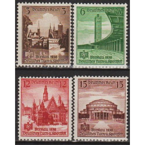 1938 - Рейх - Спортивний турнір у Бреслау Mi.665-68