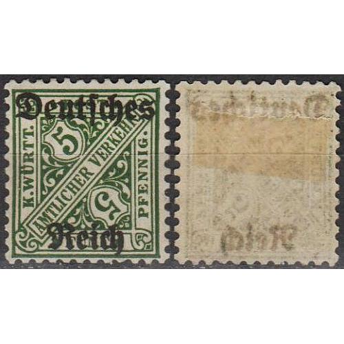 1920 - Німеччина - Надруки на марках Вюртемберга 5 Mi.57 _3,0 EUR *