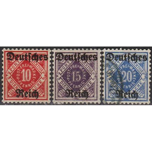 1920 - Німеччина - Надруки на марках Вюртемберга Mi.53-55 _17,0 € *