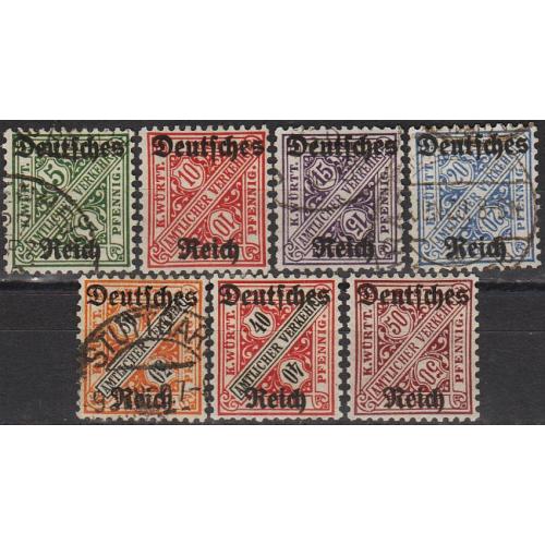 1920 - Німеччина - Надруки на марках Вюртемберга Mi.57-63 _22,0 €