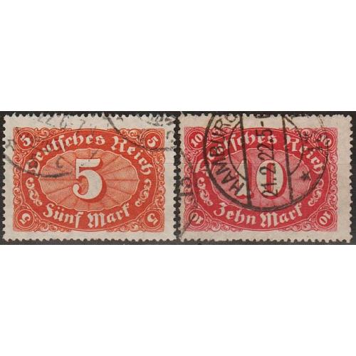 1921 - Німеччина - Стандарт - Деномінація wmk.1 Mi.174-75  _7,0 €