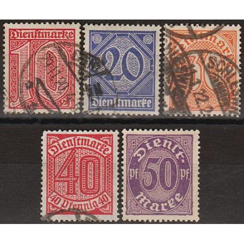 1920 - Німеччина - Службові Mi.24-29  _10,30 €