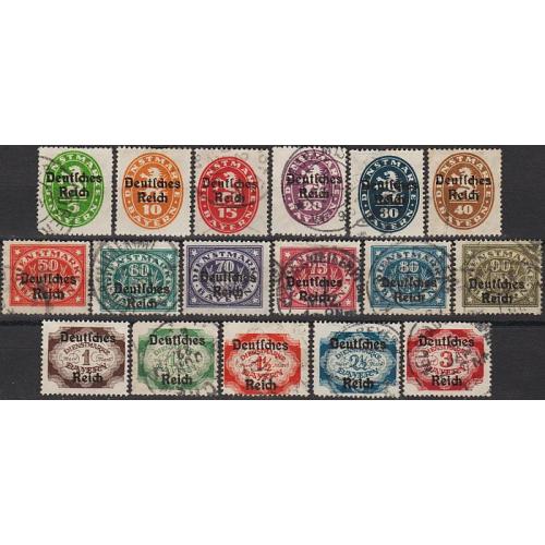 1920 - Німеччина - Службові - Надруки на марках Баварії Mi.34-50 _40,0 €