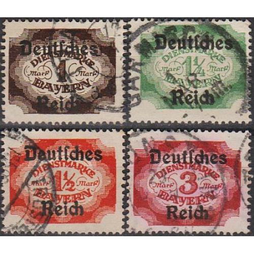 1920 - Німеччина - Службові - Надруки на марках Баварії Mi.46-50  _10,0 €