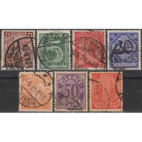 1920 - Німеччина - Службові - нагад.21 Mi.16-22 _18,0 € _Повна серія
