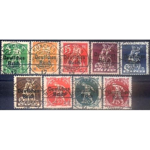 1920 - Німеччина - Стандарти Баварії з надруками в Мюнхені Mi.119-127 _16,80 €