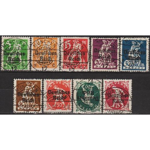 1920 - Німеччина - Стандарти Баварії з надруками в Мюнхені Mi.119-127 _16,80 €