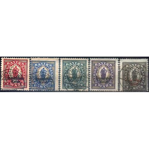 1920 - Німеччина - Стандарти Баварії з надруками в Мюнхені Mi.129-133 _20,0 €