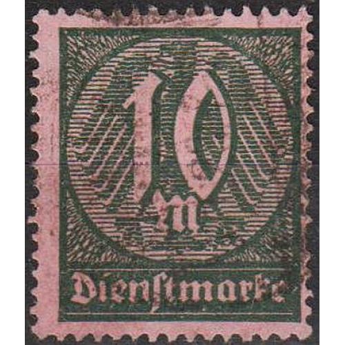 1921 - Німеччина - Службові - Деномінація 10 Mi.66 _2,0 € _гаш