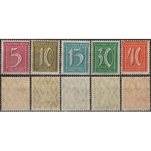 1921 - Німеччина - Стандарт - Цифри wmk.1 Mi.158-63 _3,60 € **
