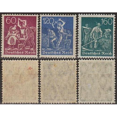 1921 - Німеччина - Стандарт - Робітники wmk.1 Mi.165 168 170 *