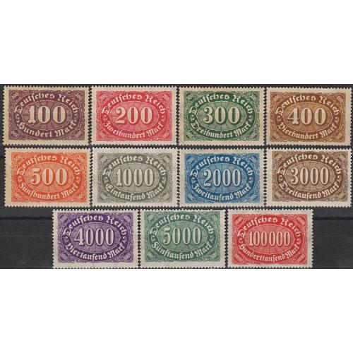 1922 - Німеччина - Цифри в овалі Mi.247-57 _7,10 € **/*