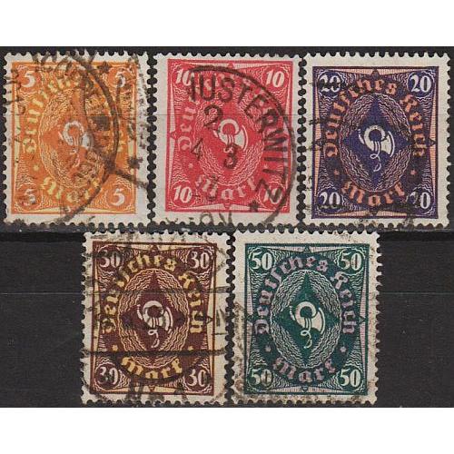 1922 - Німеччина - Поштовий рожок - Дво-кольоровий Mi.205-209 _10,0 €