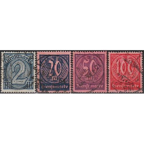 1922 - Німеччина - Службові - Деномінація Mi.70-74 _8,0 € _гаш