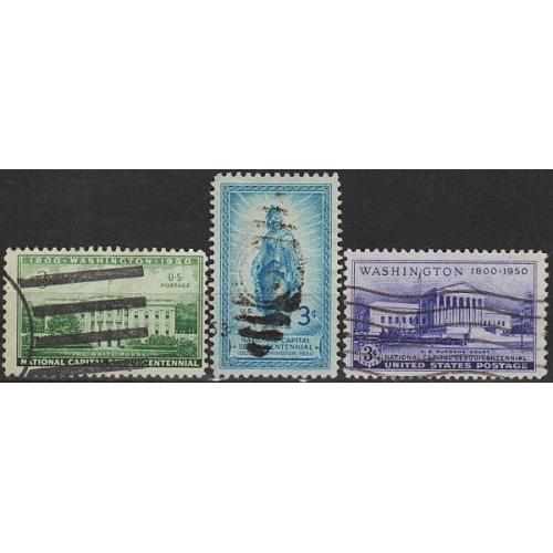 1950 - США - 150 років столиці Вашингтону Mi.607-609 _гаш
