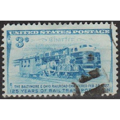 1952 - США - 125 років залізниці Mi.624 _гаш