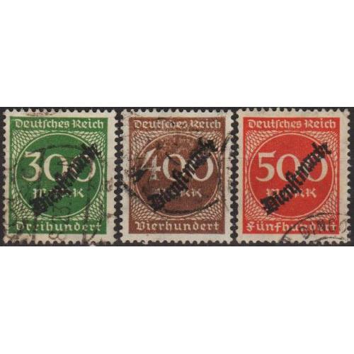 1923 - Німеччина - Службові - Деномінація - Надруки Mi.79-81 _6,0 €