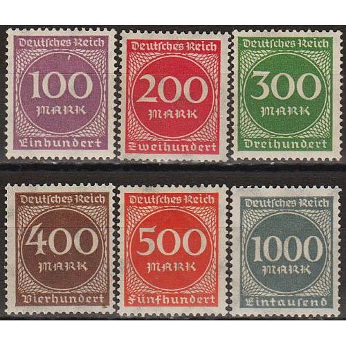 1923 - Німеччина - Стандарт - Деномінація Mi.268-73 _3,50 € **