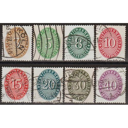 1927/33 - Німеччина - Службові - Деномінація - Овали Mi.114-21  _18,60 € 