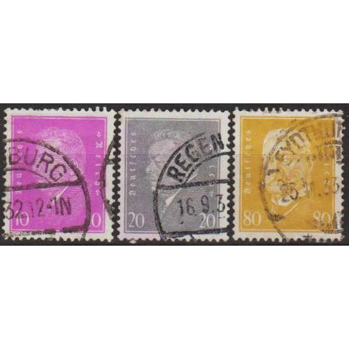 1930 - Німеччина - Стандарт - Президенти Mi.435-37 _5,0 €