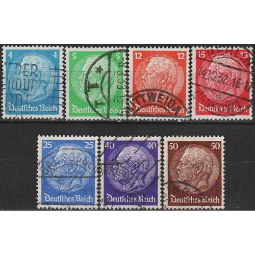 1932 - Німеччина - Гінденбург - wmk.2 Mi.467-73 _32,0  _ПОВНА серія!