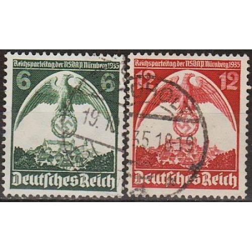 1935 - Рейх - З'їзд в Нюрнберзі Mi.586-87  _гаш