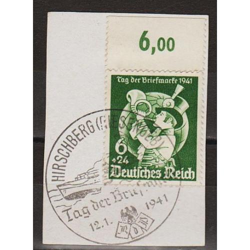 1941 - Рейх - День марки Mi.762 _вирізка - Спец.погашення FDC