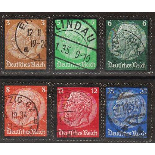 1934 - Рейх - Гінденбург - Траурний випуск Mi.548-53  _14,0 €