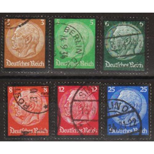 1934 - Рейх - Гінденбург - Траурний випуск Mi.548-53  _14,0 €