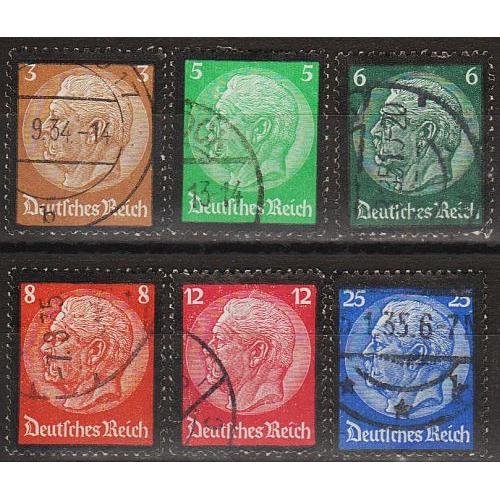 1934 - Рейх - Гінденбург - Траурний випуск Mi.548-53 _14,0 €