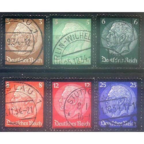 1934 - Рейх - Гінденбург - Траурний випуск Mi.548-53 _14,0 €
