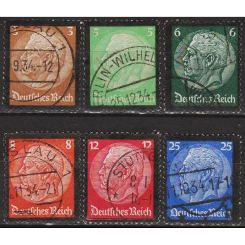 1934 - Рейх - Гінденбург - Траурний випуск Mi.548-53 _14,0 €