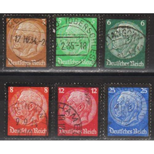 1934 - Рейх - Гінденбург - Траурний випуск Mi.548-53  _14,0 €