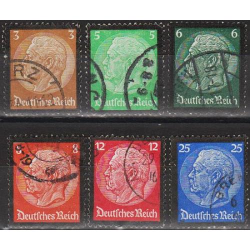 1934 - Рейх - Гінденбург - Траурний випуск Mi.548-53  _14,0 €