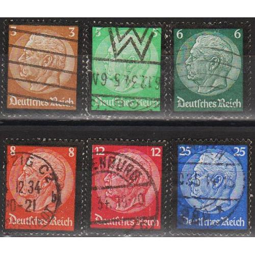1934 - Рейх - Гінденбург - Траурний випуск Mi.548-53  _14,0 €