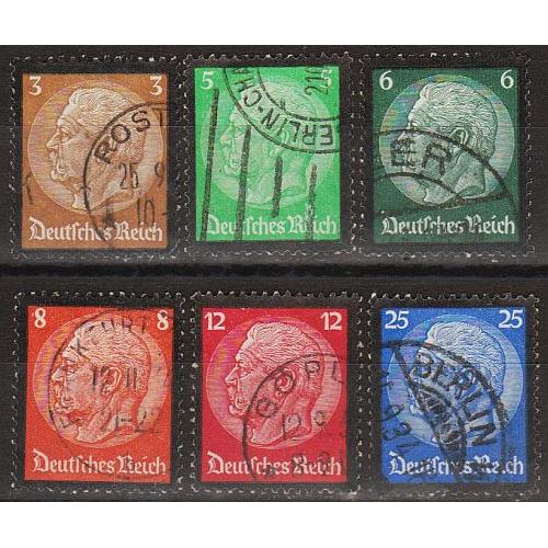 1934 - Рейх - Ґінденбург - Траурний випуск Mi.548-53  _14,0 €