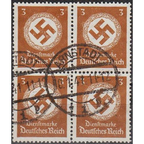 1934 - Рейх - Службова - Свастика - Кварт 3 Мі.132 - гаш