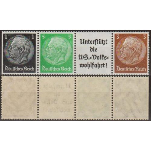 1934 - Рейх - Горизонтальна зчіпка 1+5+А+3 W72