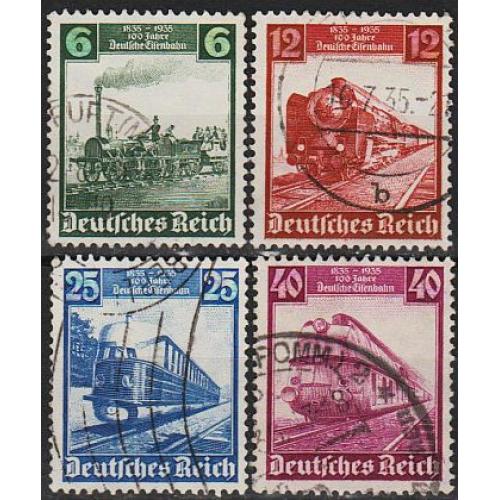 1935 - Рейх - 100 років залізниці Mi.580-83 _6.50 €