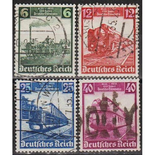 1935 - Рейх - 100 років залізниці Mi.580-83 _6.50 €