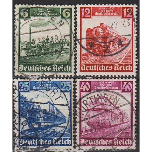 1935 - Рейх - 100 років залізниці Mi.580-83 _6.50 €