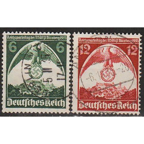 1935 - Рейх - З'їзд в Нюрнберзі Mi.586-87 гаш