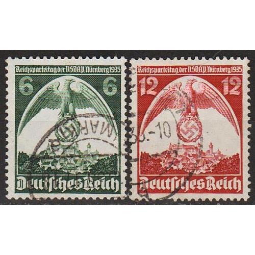1935 - Рейх - З'їзд в Нюрнберзі Mi.586-87 _гаш