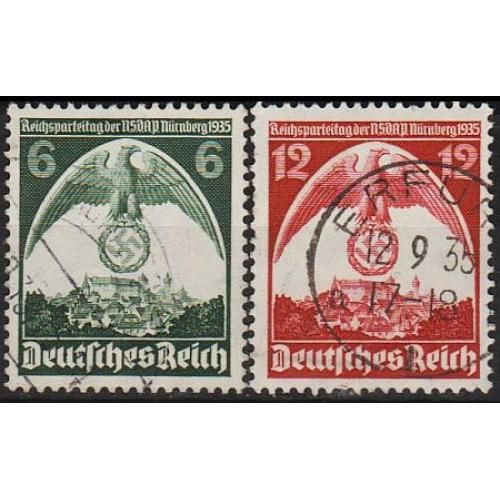 1935 - Рейх - З'їзд в Нюрнберзі Mi.586-87 гаш