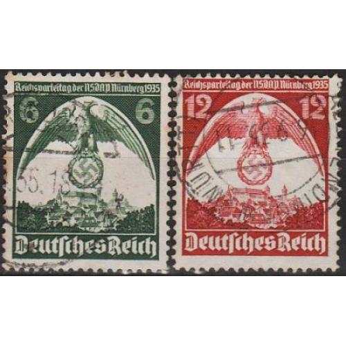 1935 - Рейх - З'їзд в Нюрнберзі Mi.586-87 _гаш