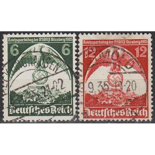 1935 - Рейх - З'їзд в Нюрнберзі Mi.586-87 _гаш