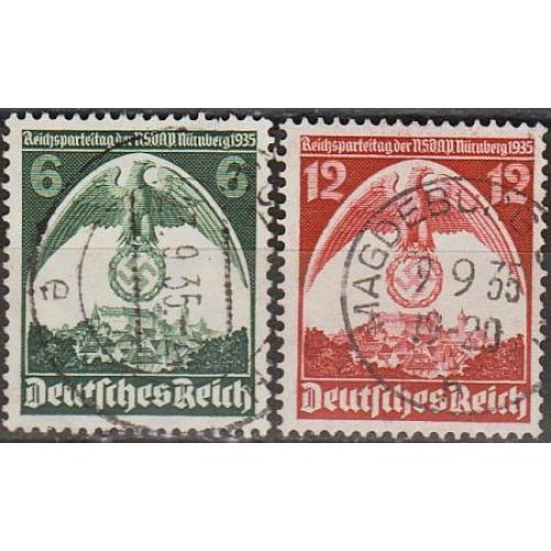 1935 - Рейх - З'їзд в Нюрнберзі Mi.586-87 _гаш