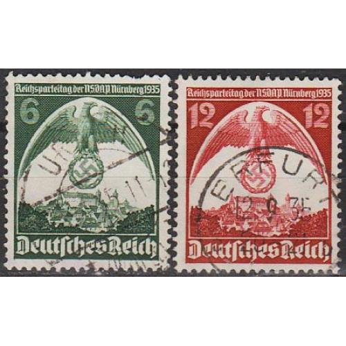 1935 - Рейх - З'їзд в Нюрнберзі Mi.586-87 _гаш