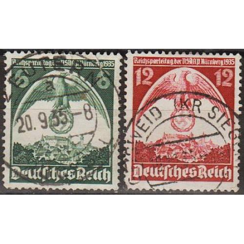 1935 - Рейх - З'їзд в Нюрнберзі Mi.586-87 _гаш
